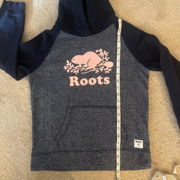Roots Grey, Navy & Pink Pullover Hoodie XXL 13-14 *minor snag left sleeve - Picture 9 of 12